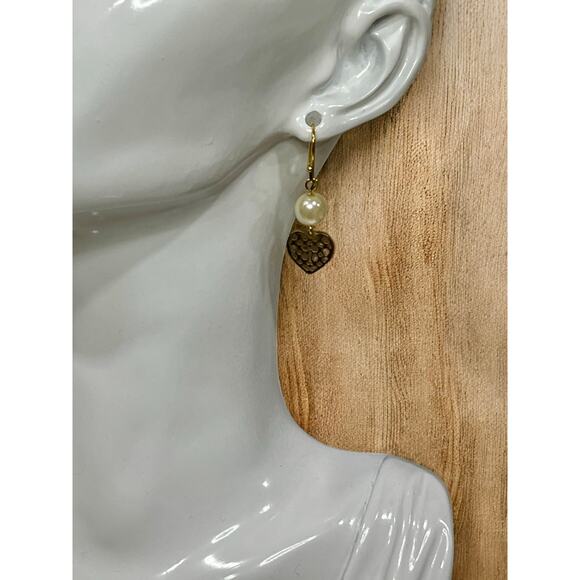 Coach Pearl and Heart Drop Earrings - Picture 4 of 6